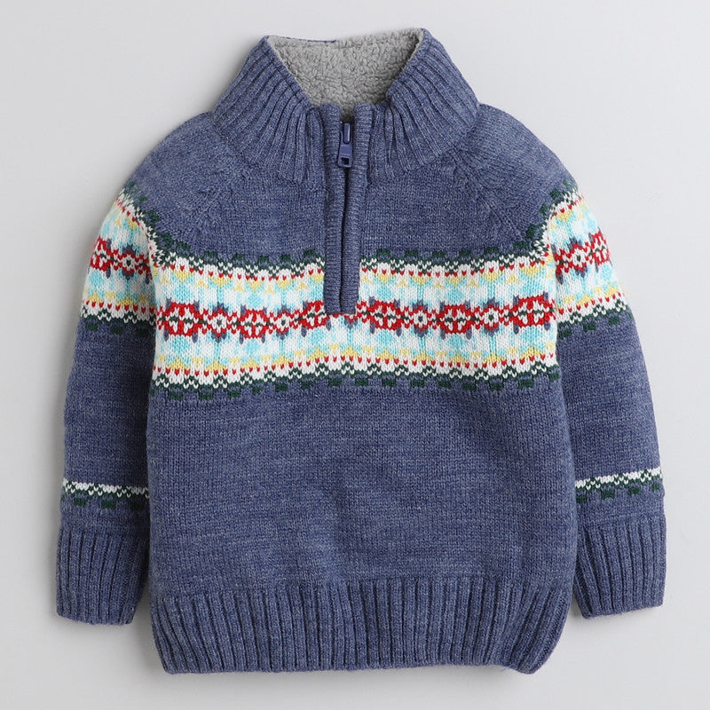 Cozy Woolen Warm Sweater Full Sleeve with Round Neck for Boys