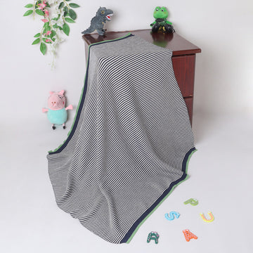 Yellow Apple Knitted Baby Blanket | Soft Striped Baby Wrap for Newborns & Infants