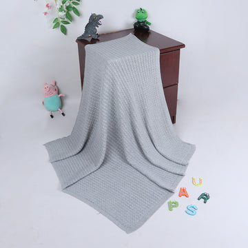 Baby Boys & Girls Grey Cotton Blanket