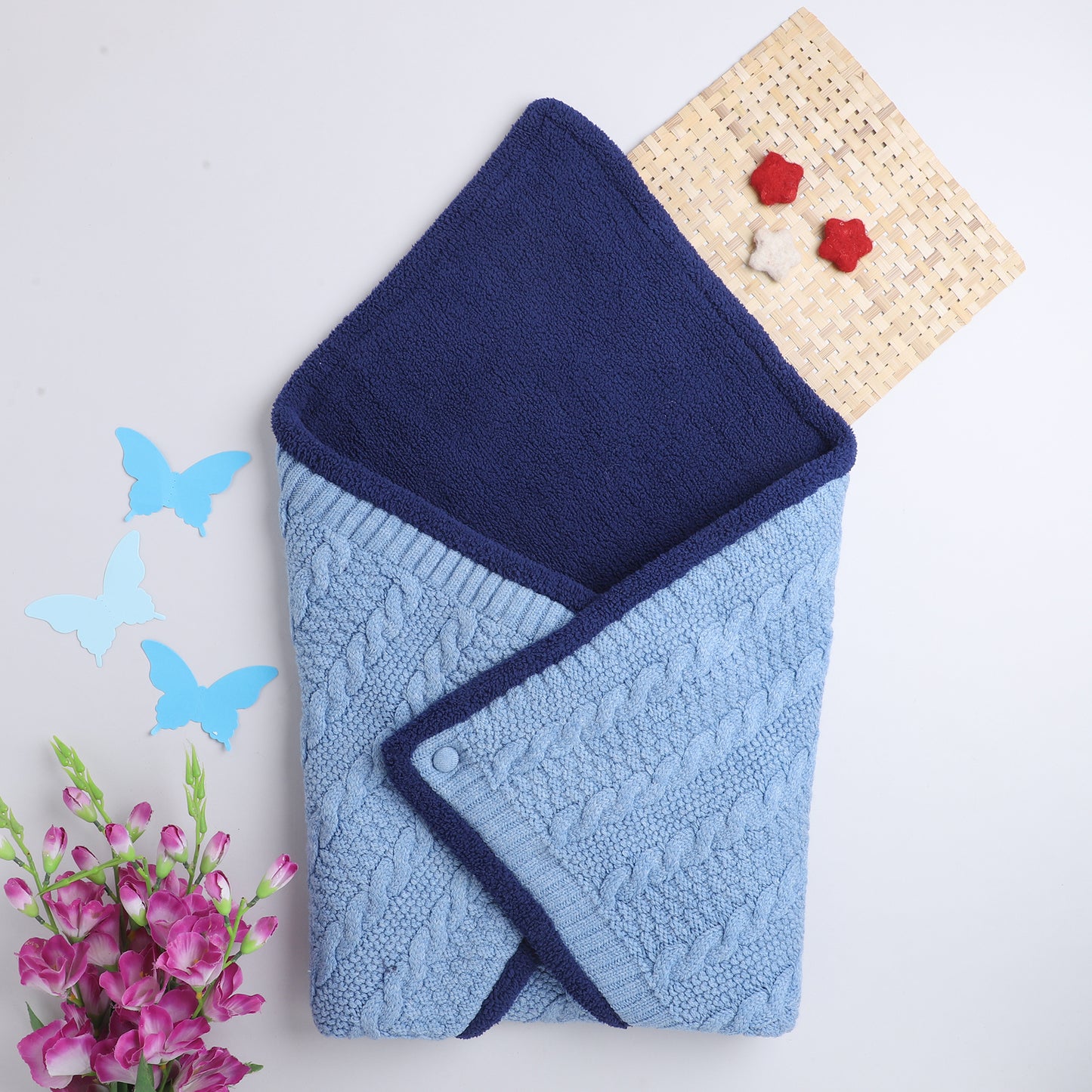 Yellow Apple Knitted Baby Blanket – Soft & Reversible Wrap for Newborns | Premium Comfort & Warmth