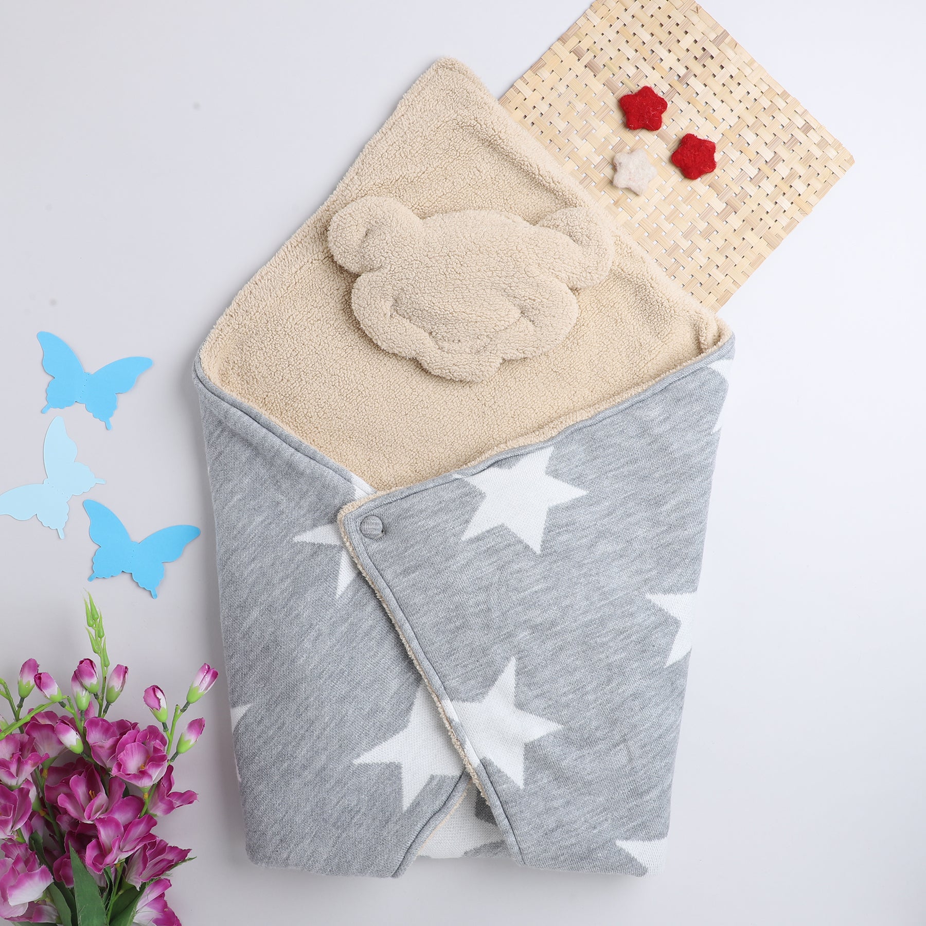 Knitted Baby Blanket – Soft & Reversible Wrap for Newborns | Premium Comfort & Warmth