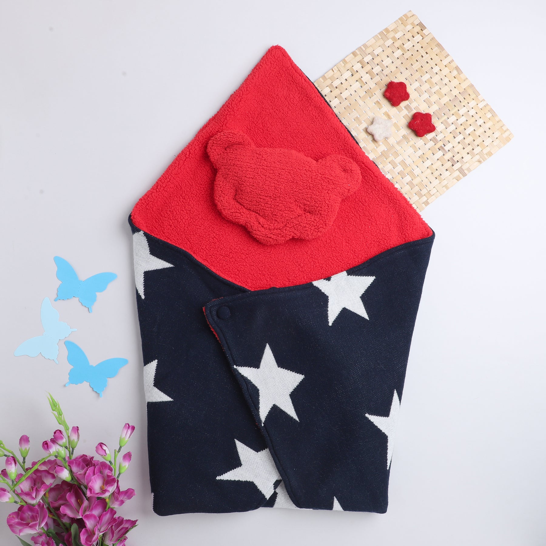 Knitted Baby Blanket – Soft & Reversible Wrap for Newborns | Premium Comfort & Warmth