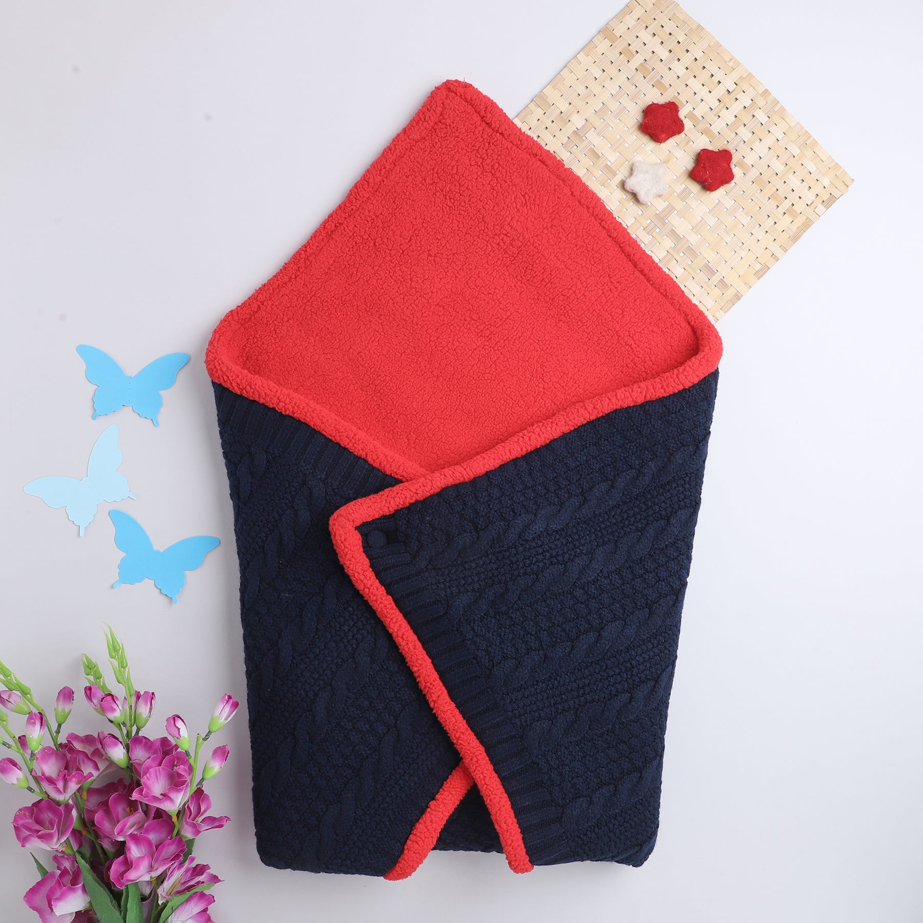 Knitted Baby Blanket – Soft & Reversible Wrap for Newborns | Premium Comfort & Warmth