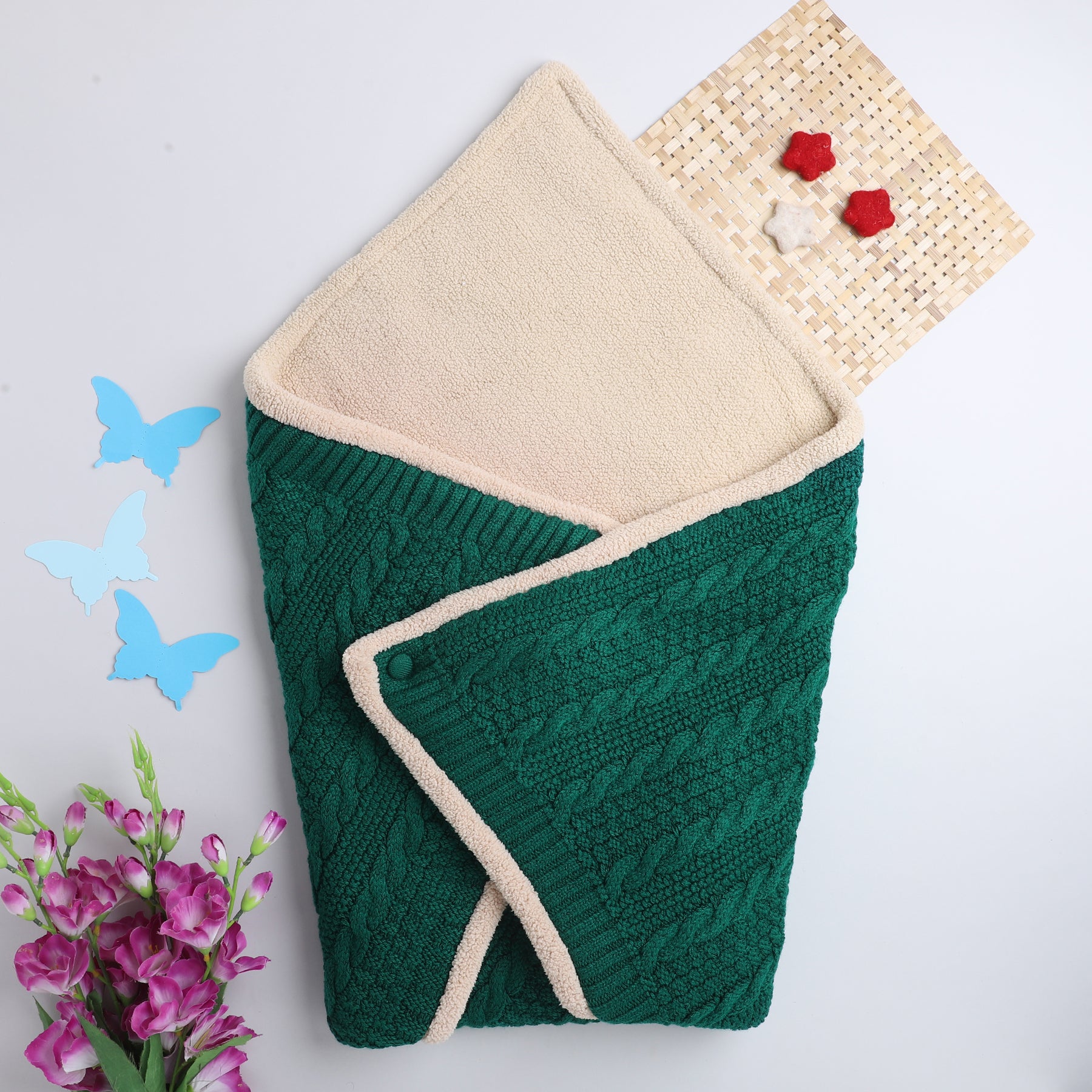 Knitted Baby Blanket – Soft & Reversible Wrap for Newborns | Premium Comfort & Warmth