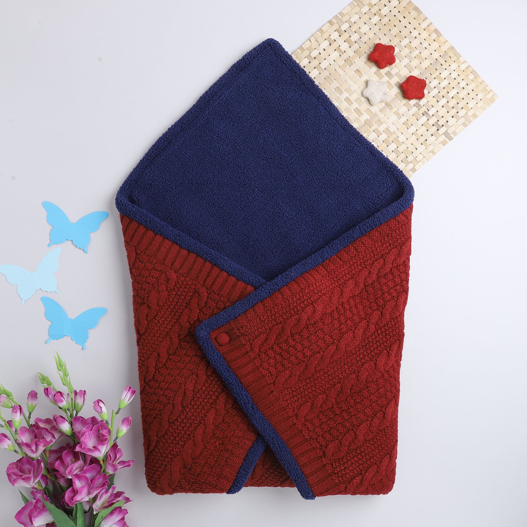 Knitted Baby Blanket – Soft & Reversible Wrap for Newborns | Premium Comfort & Warmth