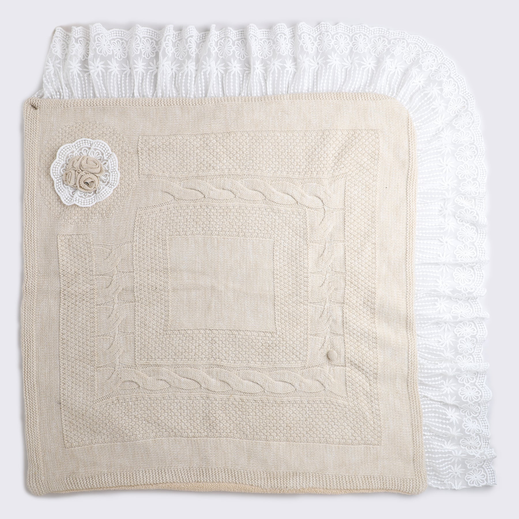 Luxury Knitted Baby Blanket – Soft & Reversible Wrap for Newborns | Premium Comfort & Warmth