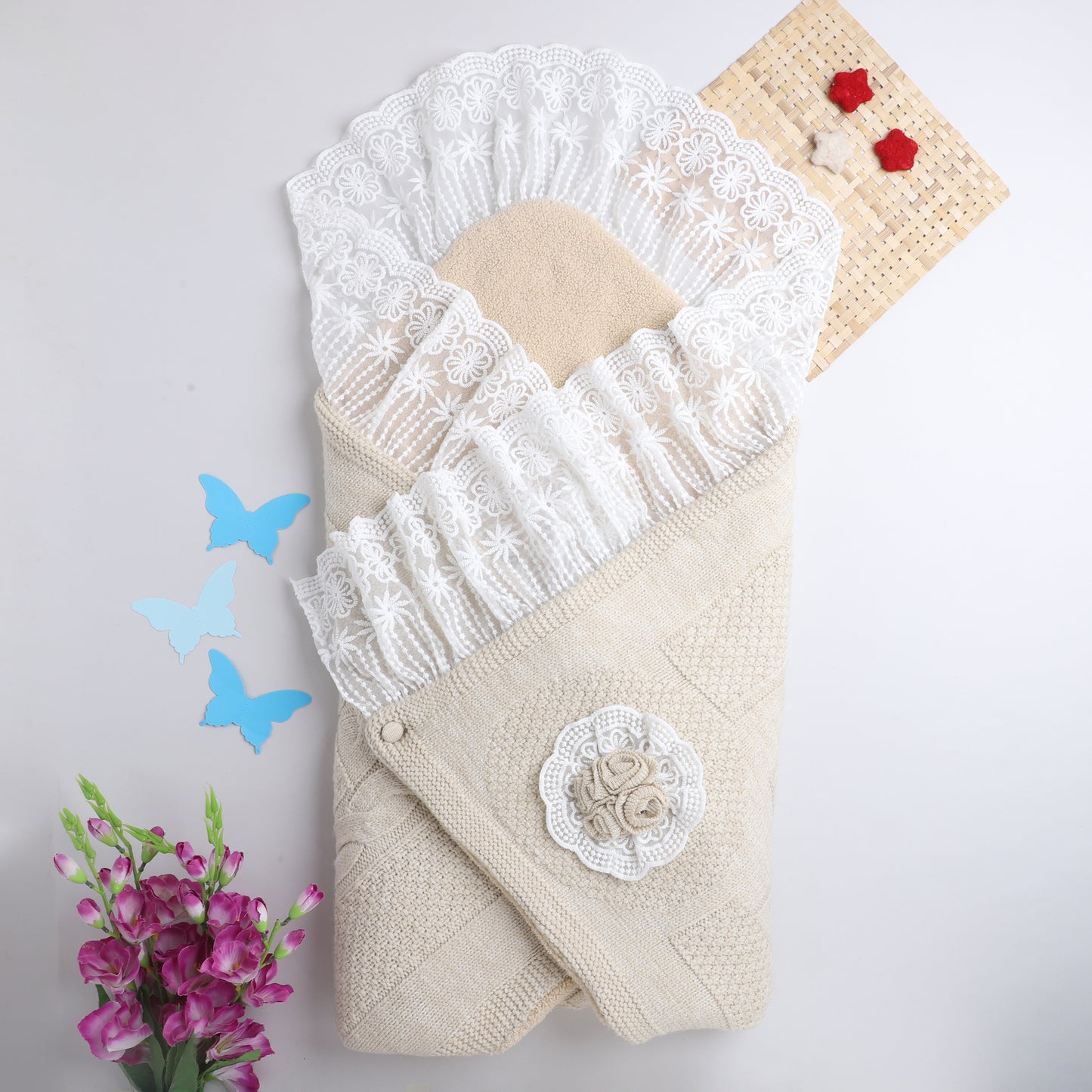 Yellow Aplle Luxury Knitted Baby Blanket – Soft & Reversible Wrap for Newborns | Premium Comfort & Warmth