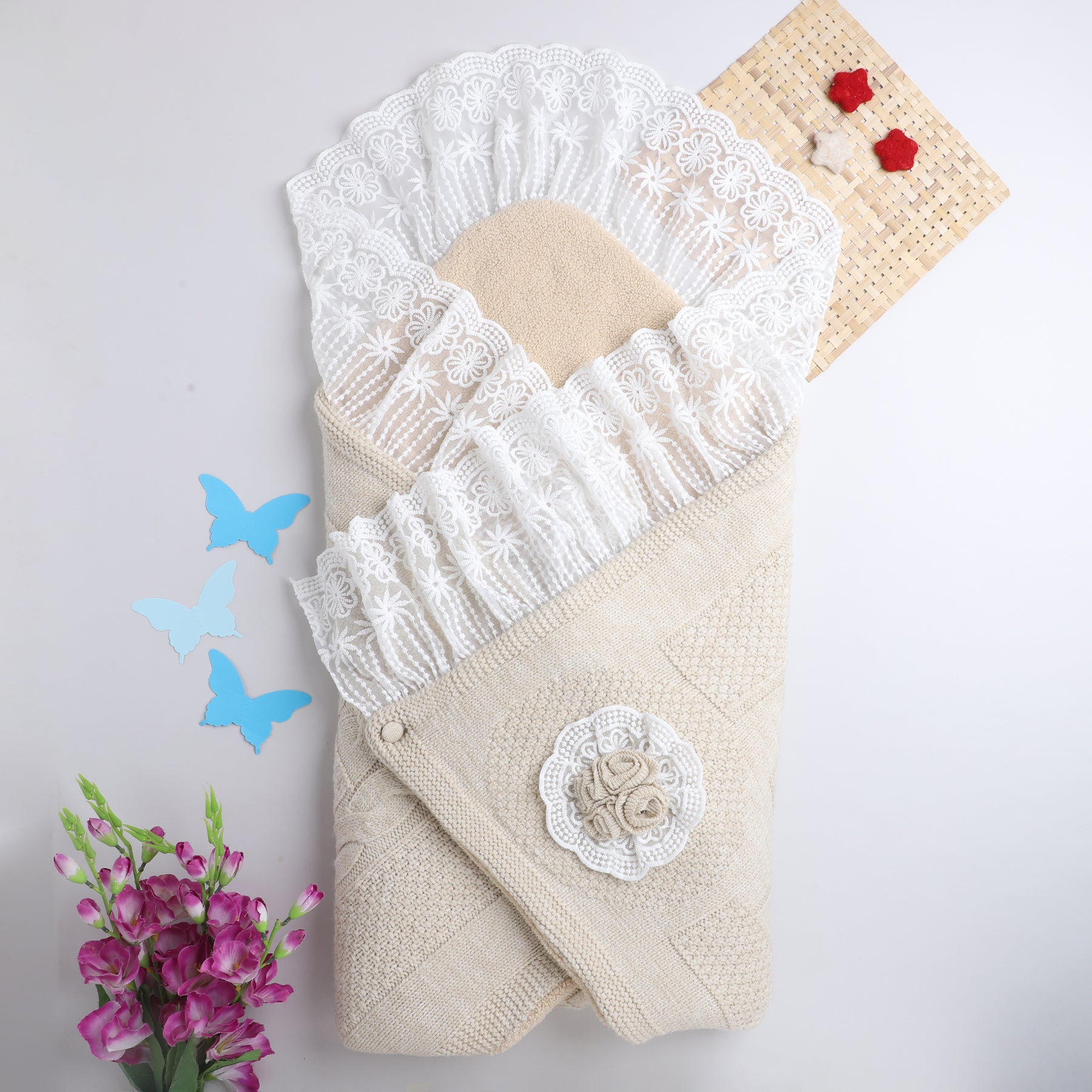 Luxury Knitted Baby Blanket – Soft & Reversible Wrap for Newborns | Premium Comfort & Warmth