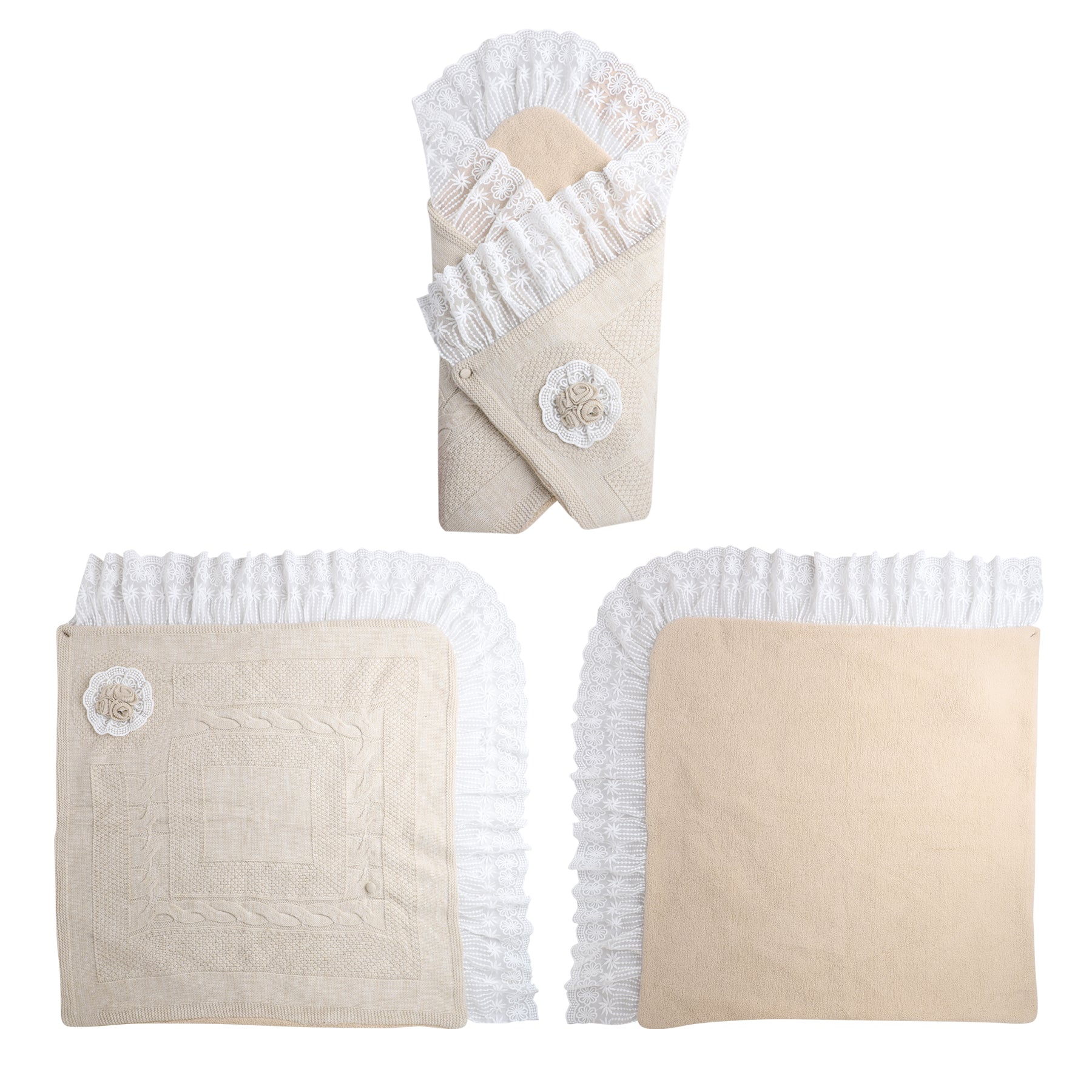 Luxury Knitted Baby Blanket – Soft & Reversible Wrap for Newborns | Premium Comfort & Warmth