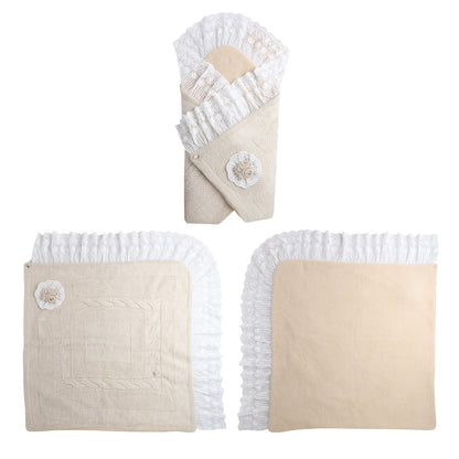 Yellow Aplle Luxury Knitted Baby Blanket – Soft & Reversible Wrap for Newborns | Premium Comfort & Warmth