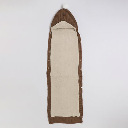 Yellow Apple Knitted Baby Sleeping Bag with Hood | Soft & Warm Infant Winter Sleep Sack