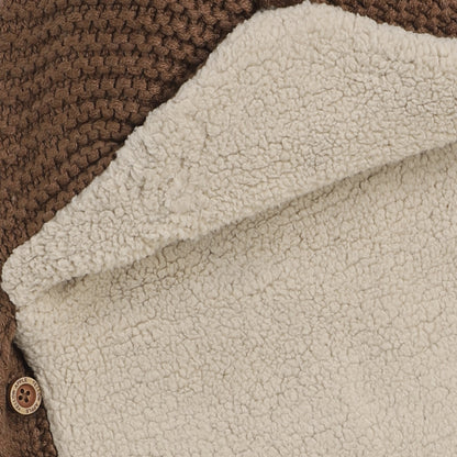 Yellow Apple Knitted Baby Sleeping Bag with Hood | Soft & Warm Infant Winter Sleep Sack