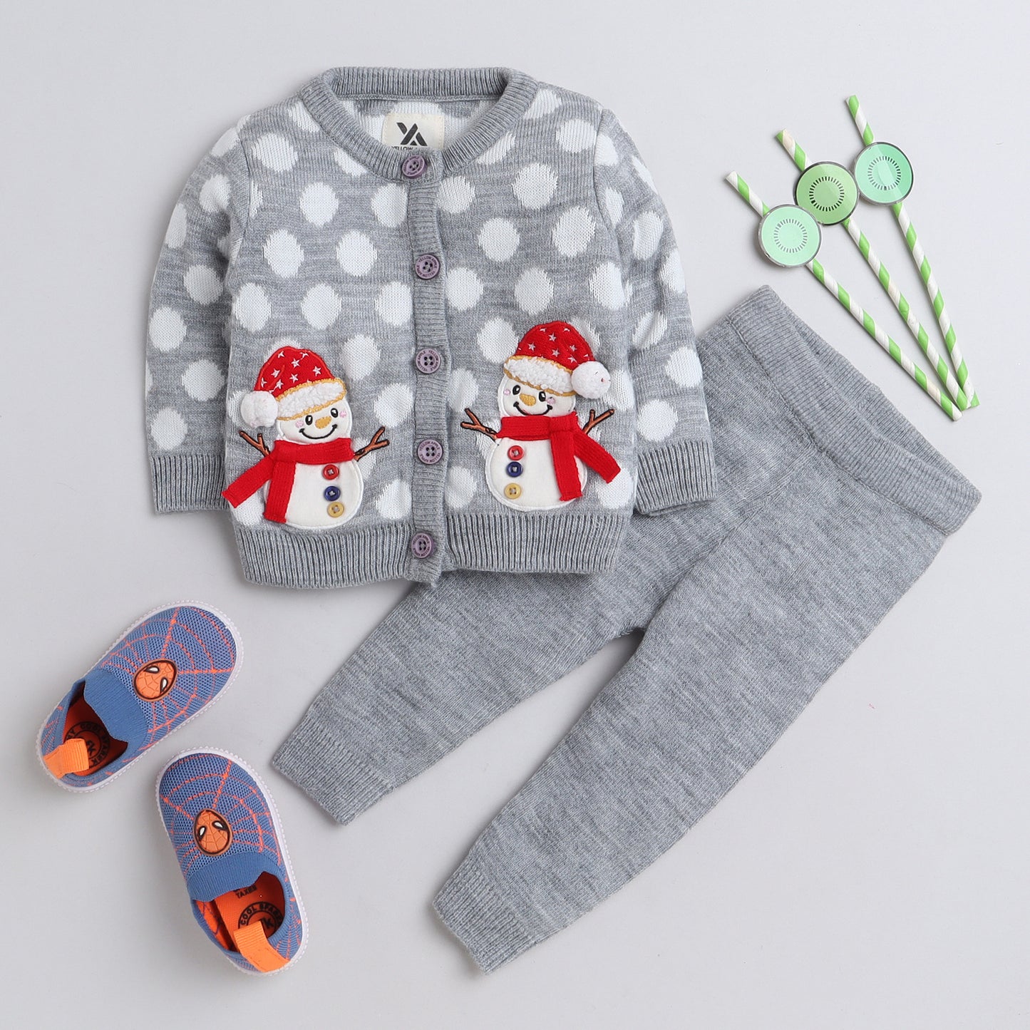 Cute Santa Claus Print Babies Set For Babies