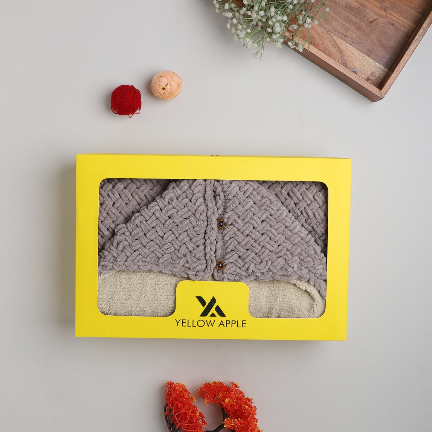 Yellow Aplle Luxury Knitted Baby Blanket – Soft & Reversible Wrap for Newborns | Premium Comfort & Warmth