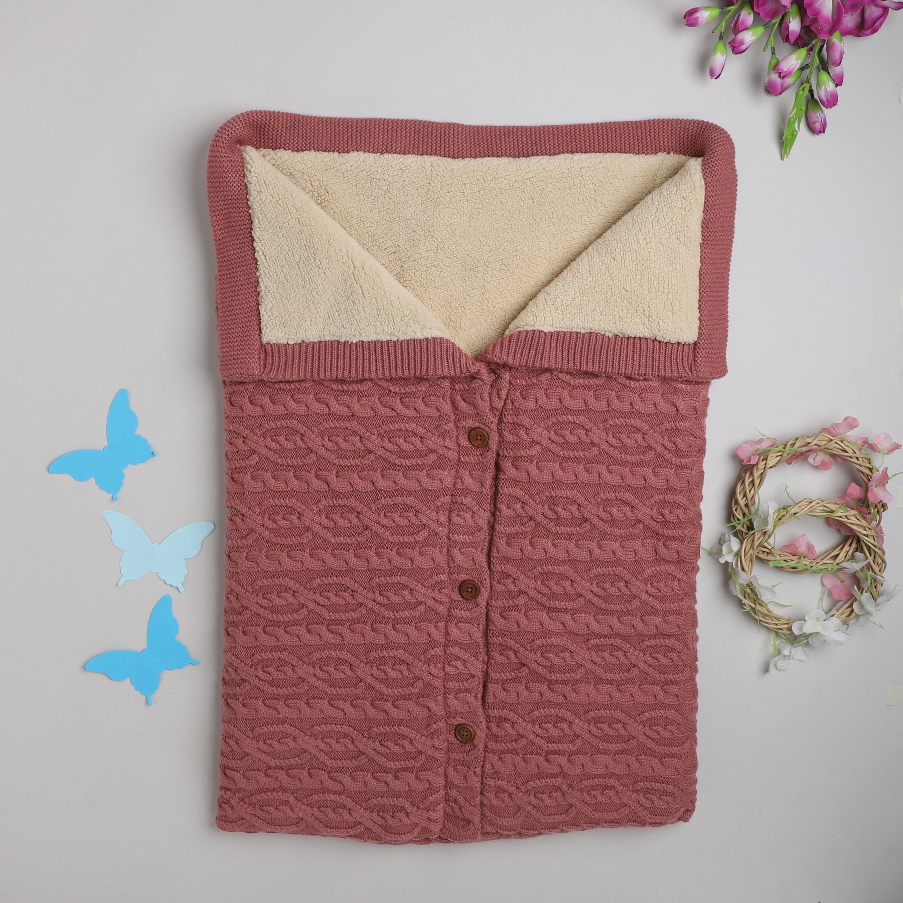 Luxury Knitted Baby Blanket – Soft & Reversible Wrap for Newborns | Premium Comfort & Warmth