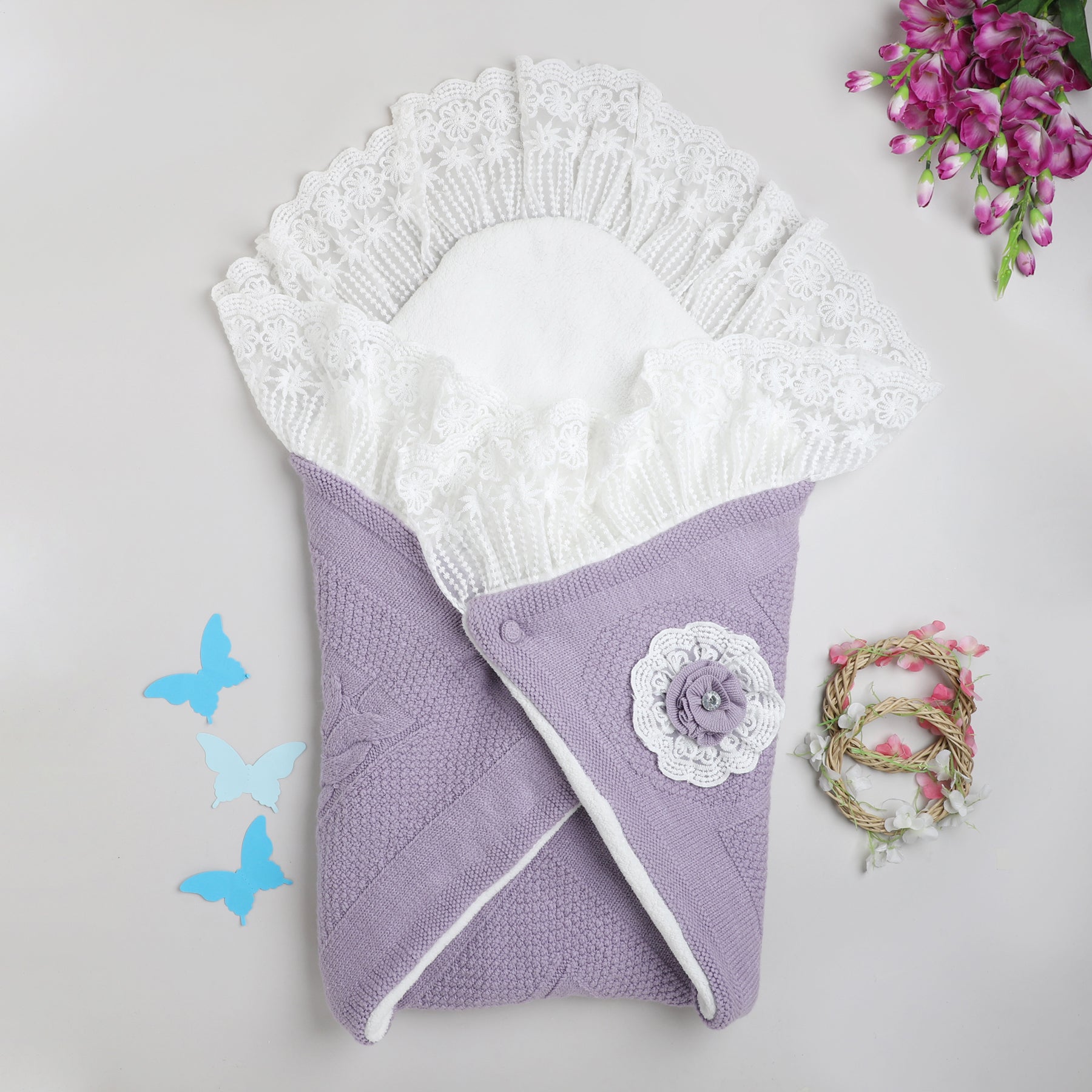 Luxury Knitted Baby Blanket – Soft & Reversible Wrap for Newborns | Premium Comfort & Warmth
