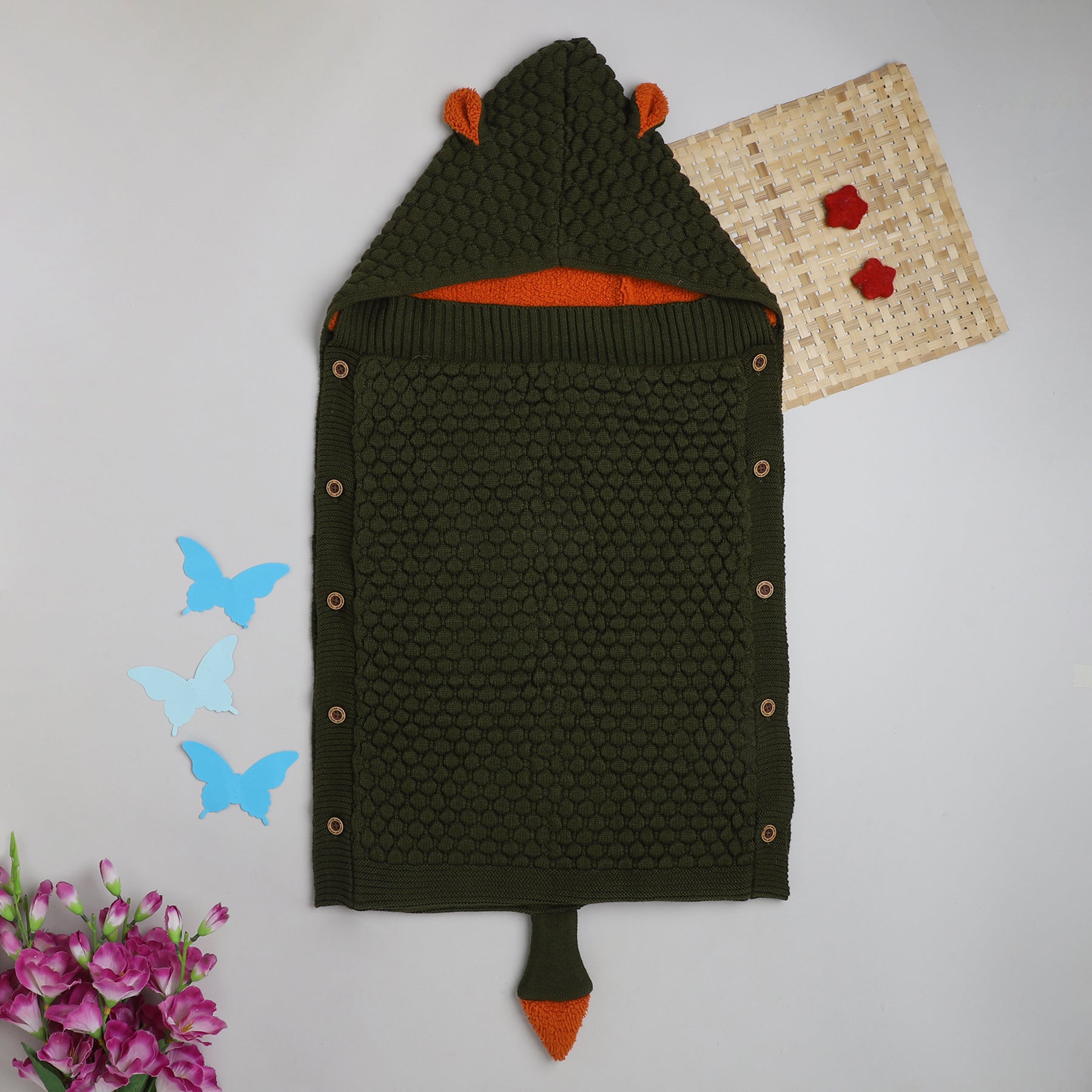 Knitted Baby Sleeping Bag with Hood | Soft Winter Baby Sleep Sack