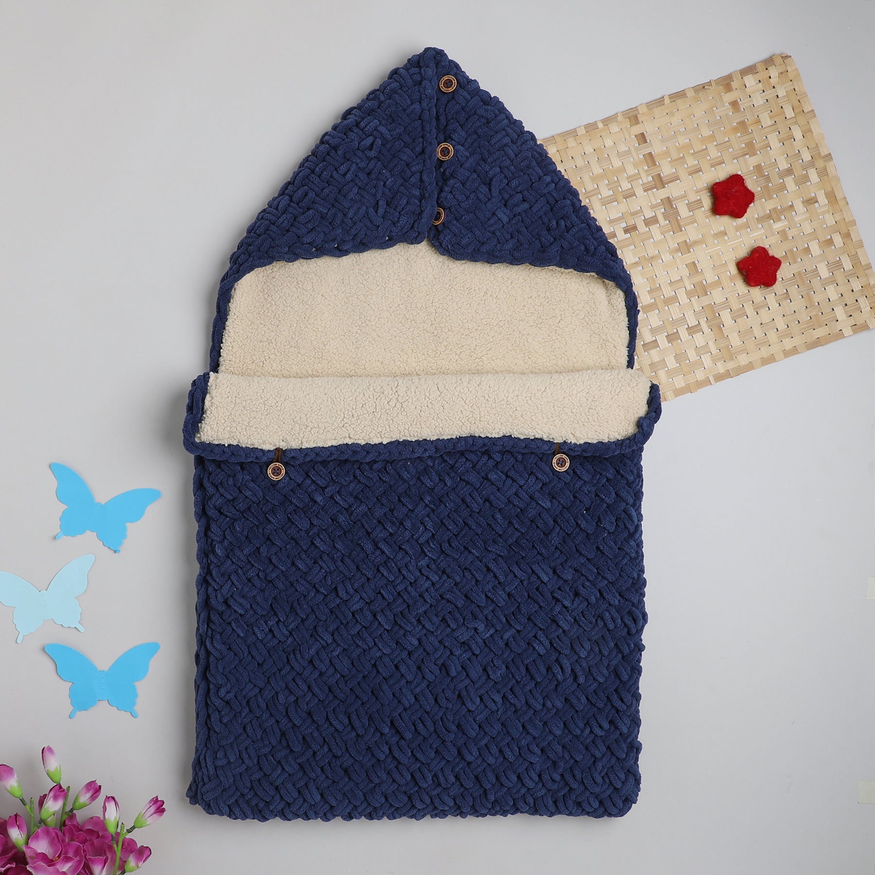 Knitted Baby Blanket – Soft & Reversible Wrap for Newborns | Premium Comfort & Warmth