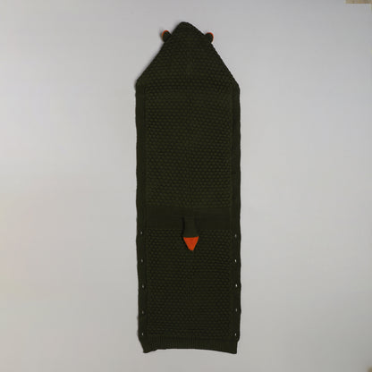 Yellow Apple Knitted Baby Sleeping Bag with Hood | Soft Winter Baby Sleep Sack