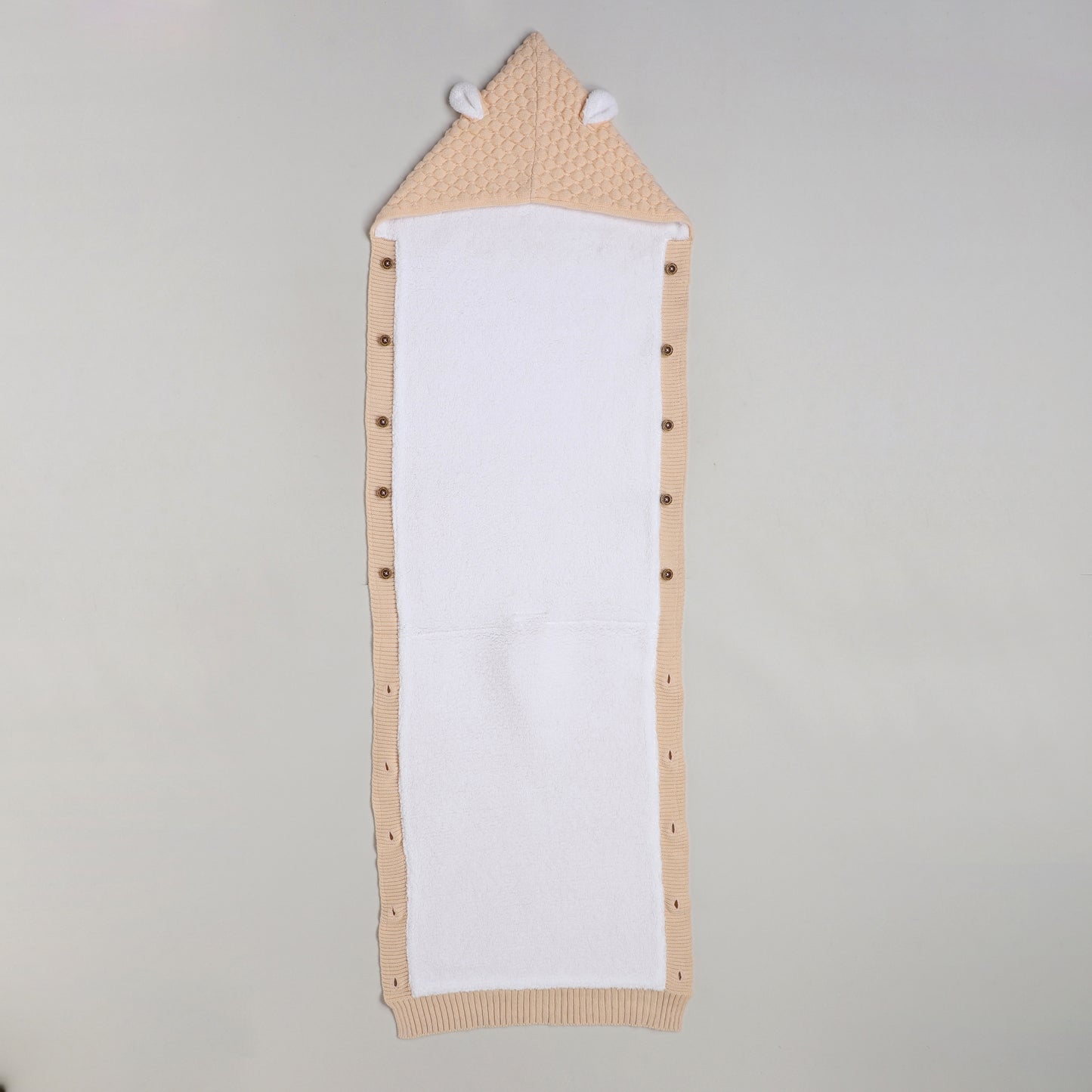 Yellow Apple Knitted Baby Sleeping Bag with Hood | Soft Winter Baby Sleep Sack