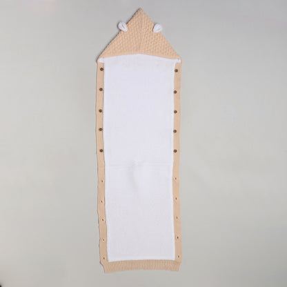 Yellow Apple Knitted Baby Sleeping Bag with Hood | Soft Winter Baby Sleep Sack