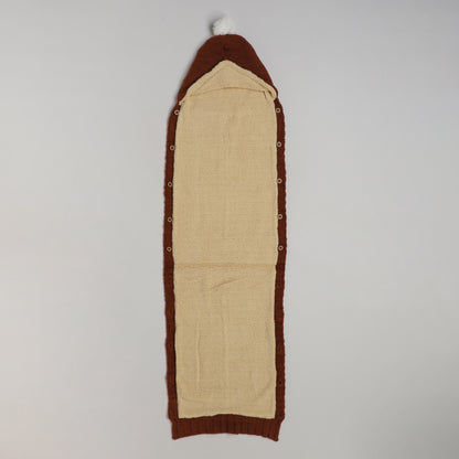 Yellow Apple Knitted Baby Sleeping Bag with Hood | Soft & Warm Infant Winter Sleep Sack