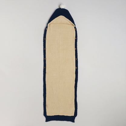 Yellow Apple Knitted Baby Sleeping Bag with Hood | Soft & Warm Infant Winter Sleep Sack