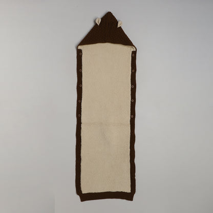 Yellow Apple Knitted Baby Sleeping Bag with Hood | Soft Winter Baby Sleep Sack