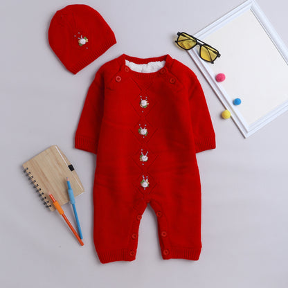 Beautiful Baby Romper With Cap