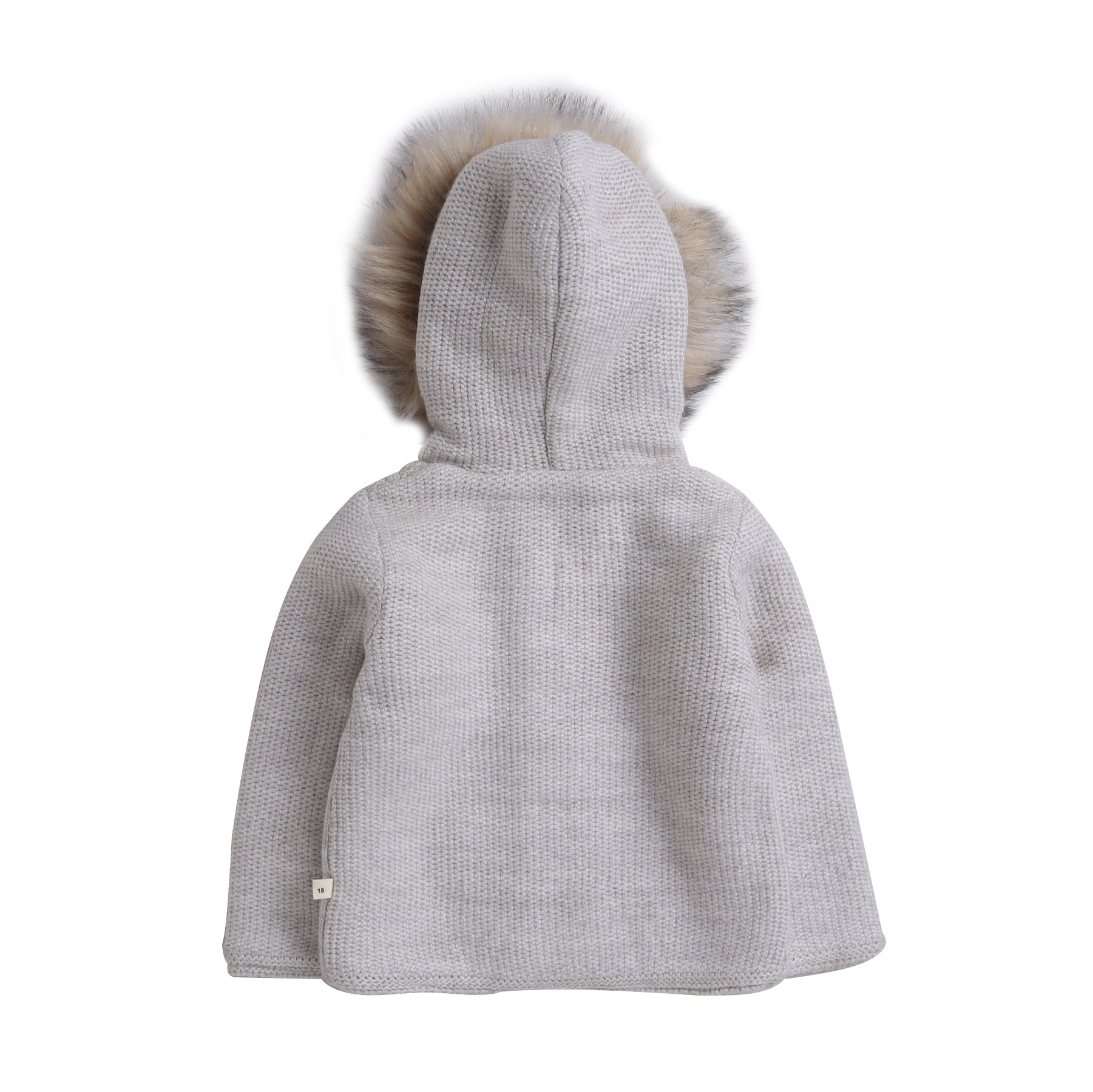 Baby Cable Knit Hooded Sweater | Soft Warm Faux Fur Hood Full Sleeve Winter Jacket with Toggle Closure | Cozy Baby Winter Knitwear