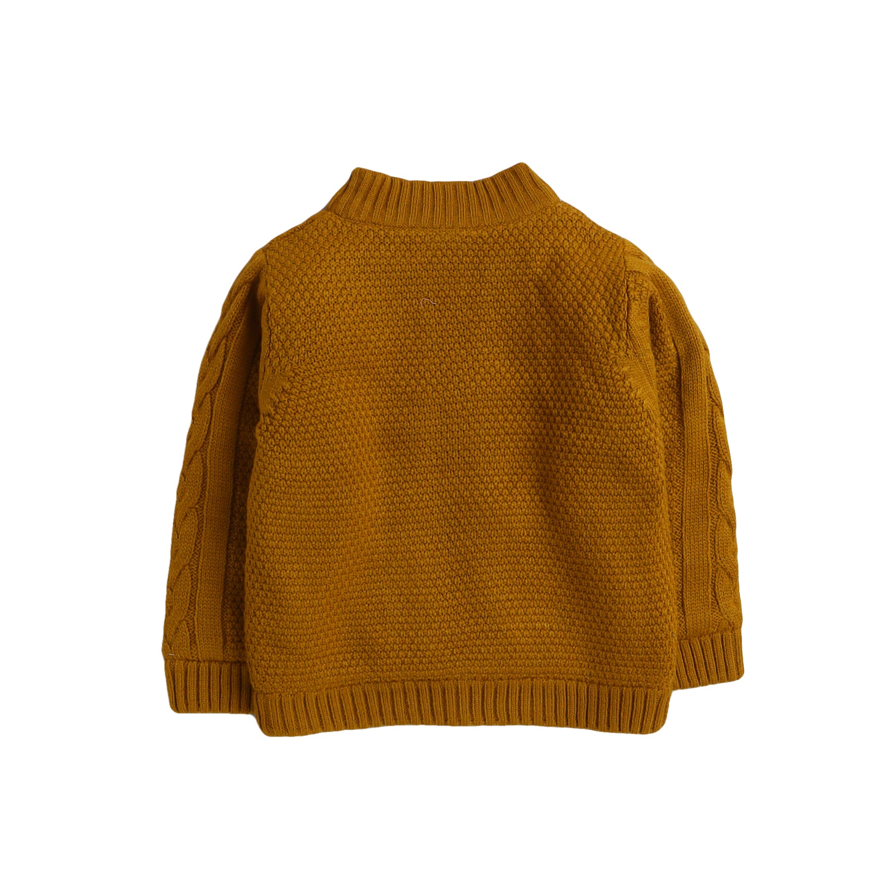 Boys Cable Knit Zip-Up Sweater | Soft Warm High Neck Full Sleeve Winter Cardigan with Front Pockets