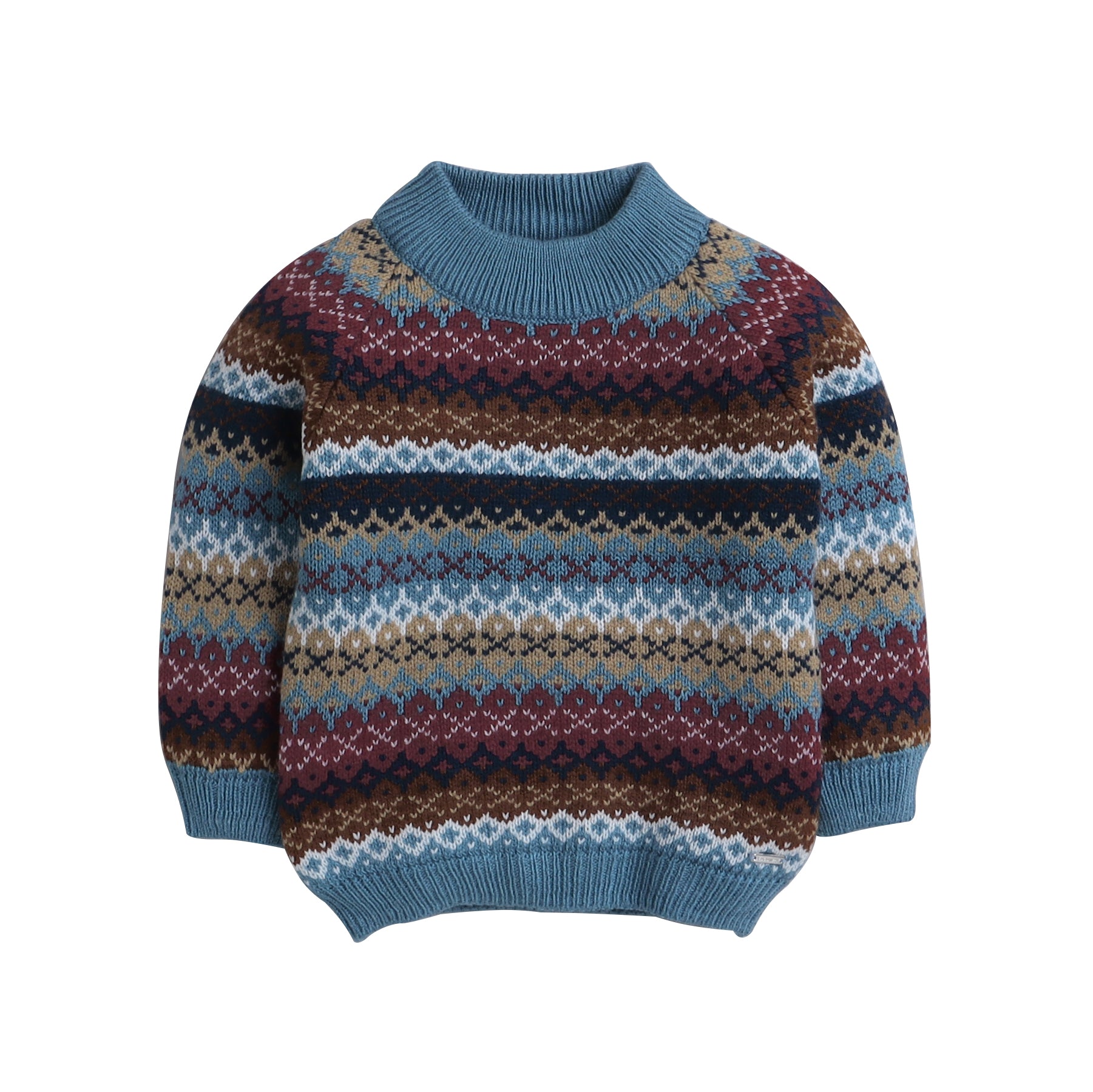 Boys Cozy Knitted Sweater | Warm Winter Pullover | Fair Isle Pattern | Soft Wool-Blend Knit