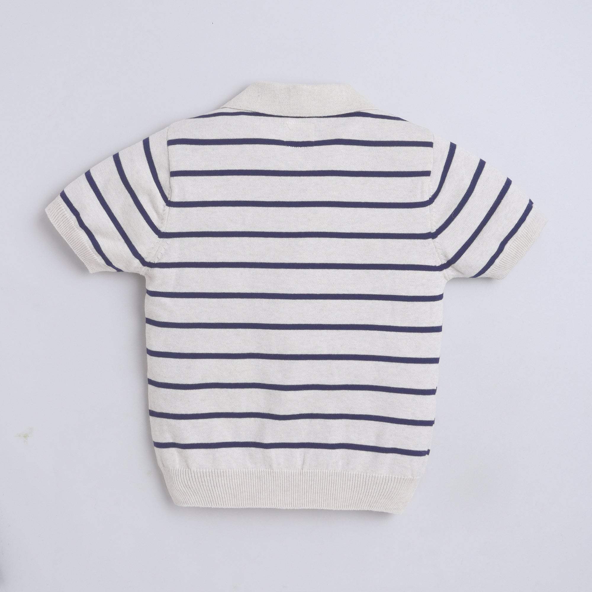 Boys Cable Knit Polo T-Shirt, Soft Cotton Half Sleeve Collar Tee for Boys, Casual Summer Wear
