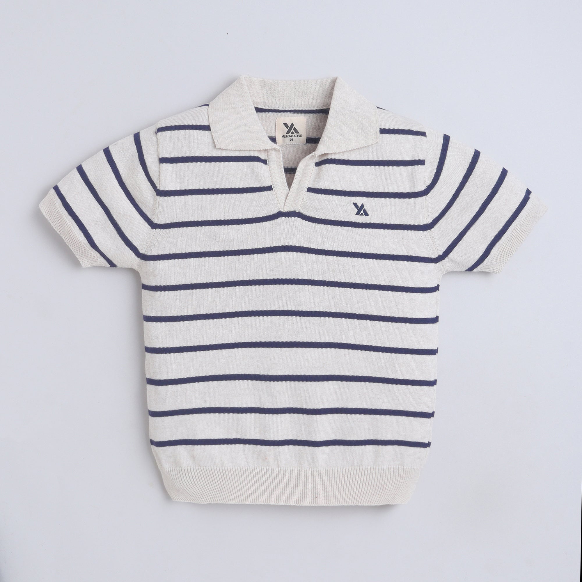 Boys Cable Knit Polo T-Shirt, Soft Cotton Half Sleeve Collar Tee for Boys, Casual Summer Wear