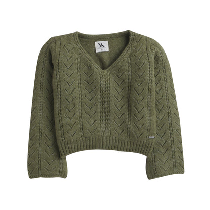 Baby Self Design  Round Neck Sweater