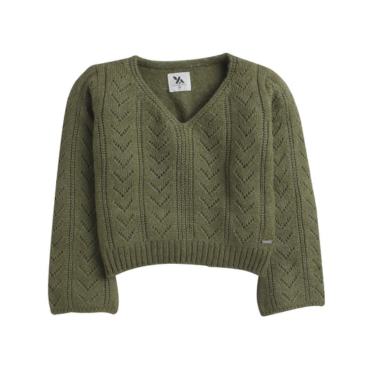 Baby Self Design  Round Neck Sweater