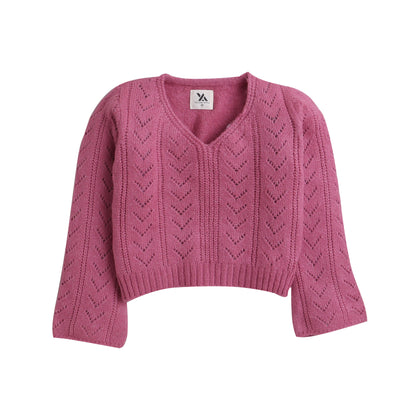 Baby Self Design  Round Neck Sweater