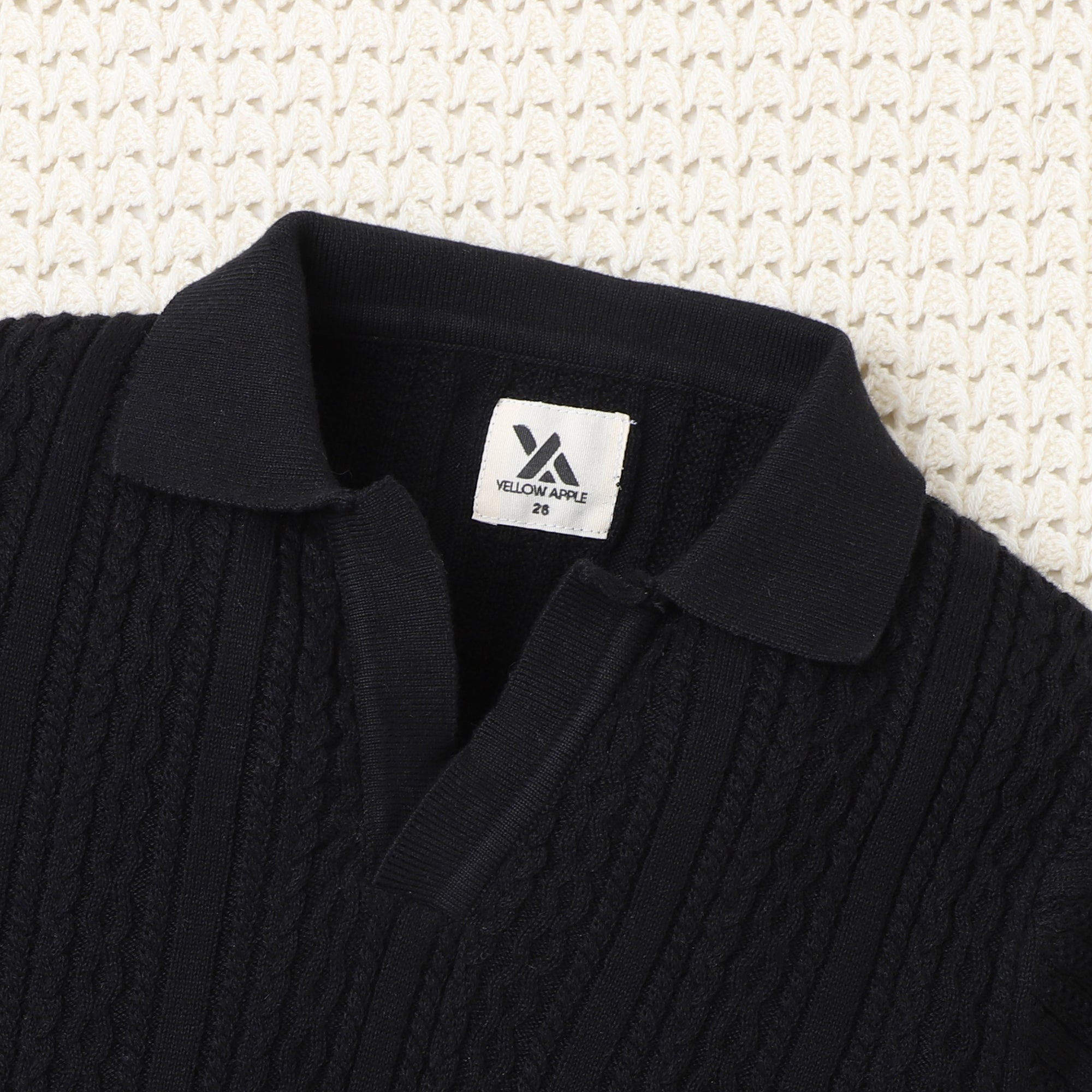 Boys Cable Knit Polo T-Shirt, Soft Cotton Half Sleeve Collar Tee for Boys, Casual Summer Wear