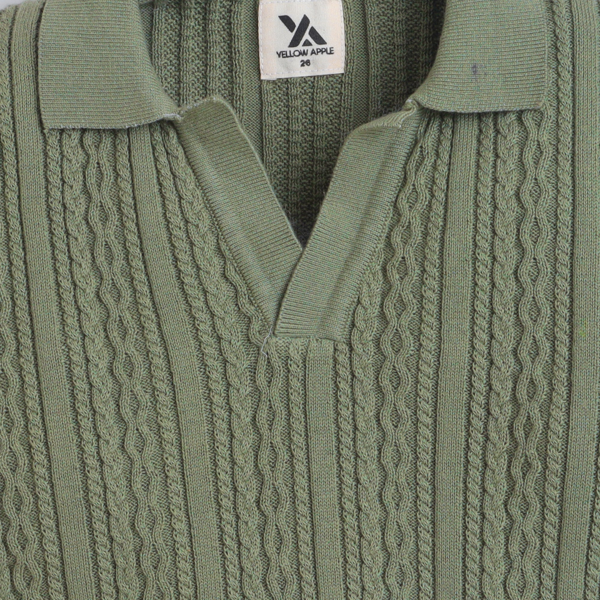 Boys Cable Knit Polo T-Shirt, Soft Cotton Half Sleeve Collar Tee for Boys, Casual Summer Wear