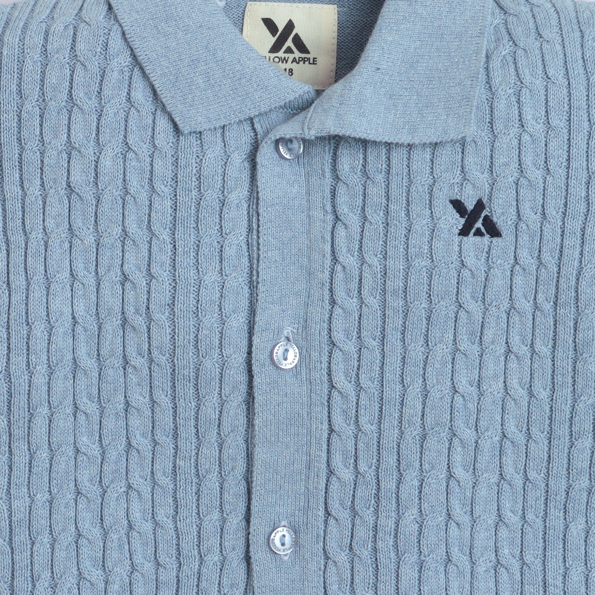 Boys Cable Knit Polo T-Shirt, Soft Cotton Half Sleeve Collar Tee for Boys, Casual Summer Wear