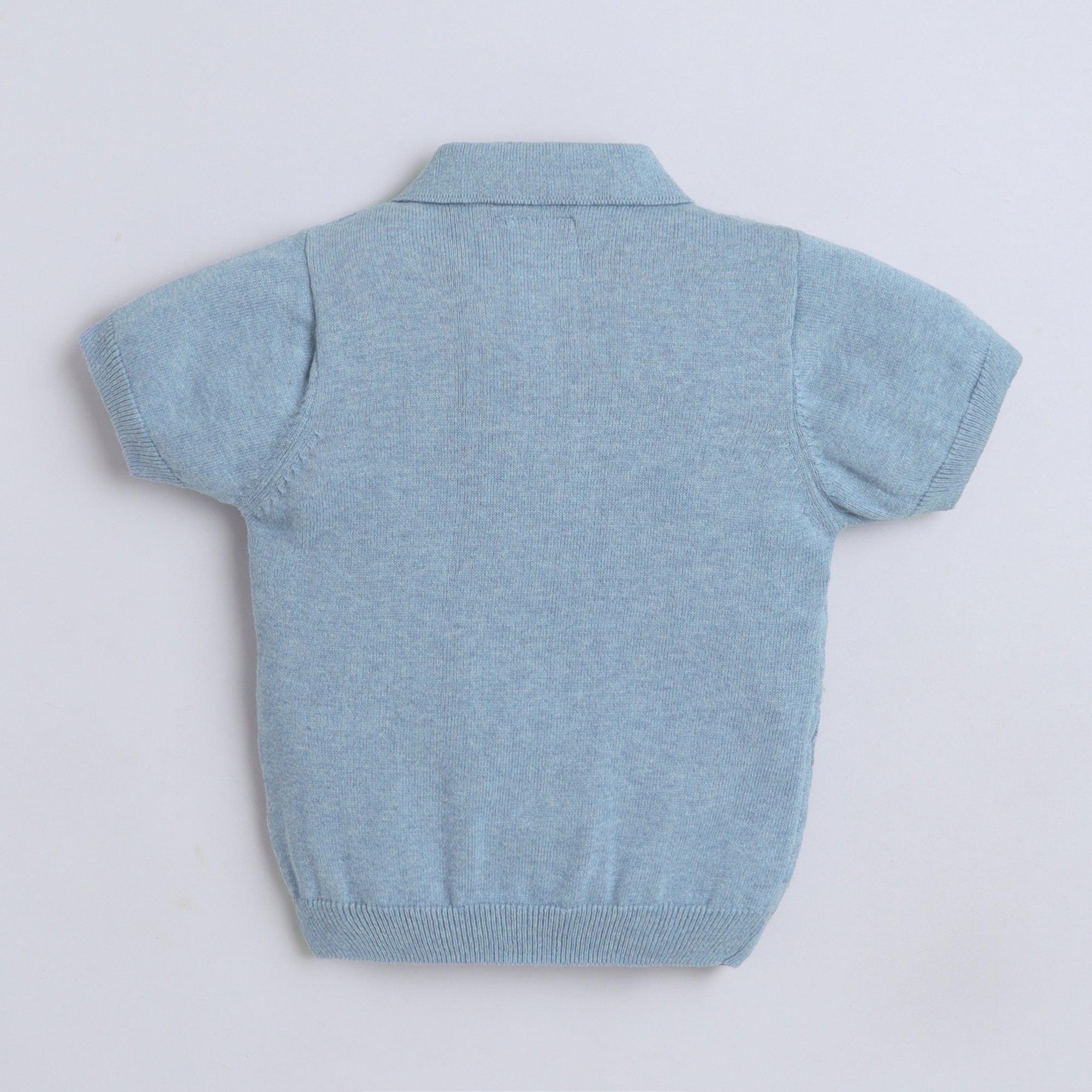Boys Cable Knit Polo T-Shirt, Soft Cotton Half Sleeve Collar Tee for Boys, Casual Summer Wear