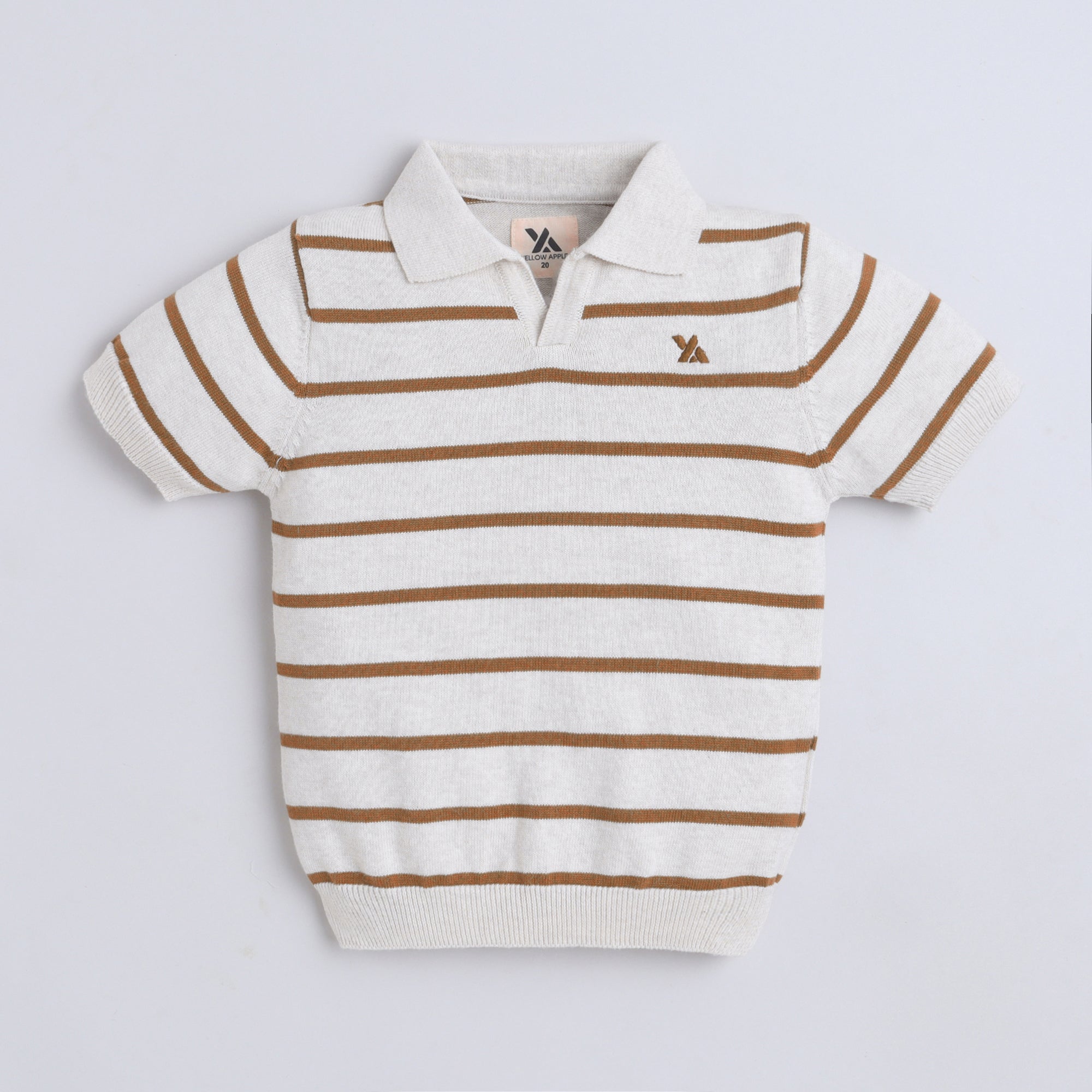 Boys Cable Knit Polo T-Shirt, Soft Cotton Half Sleeve Collar Tee for Boys, Casual Summer Wear