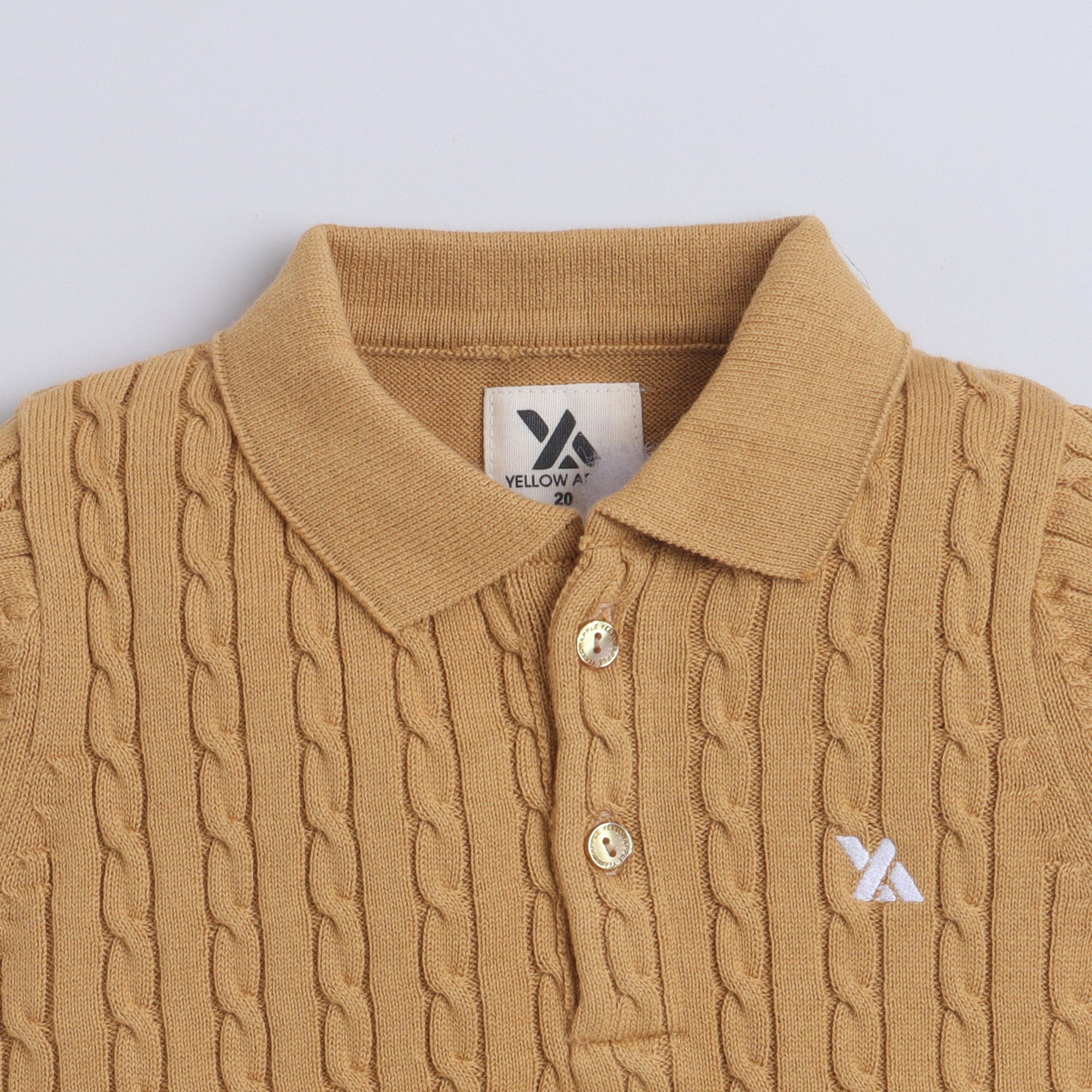 Boys Cable Knit Polo T-Shirt, Soft Cotton Half Sleeve Collar Tee for Boys, Casual Summer Wear
