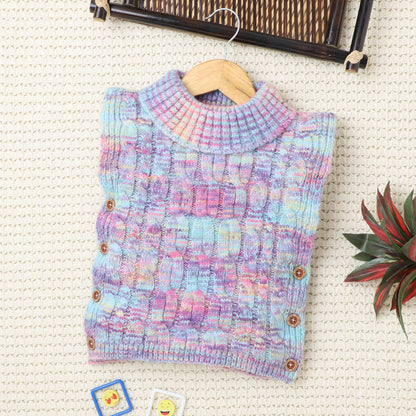 Beautiful Girls Winter Wear Round Neck Woolen Poncho