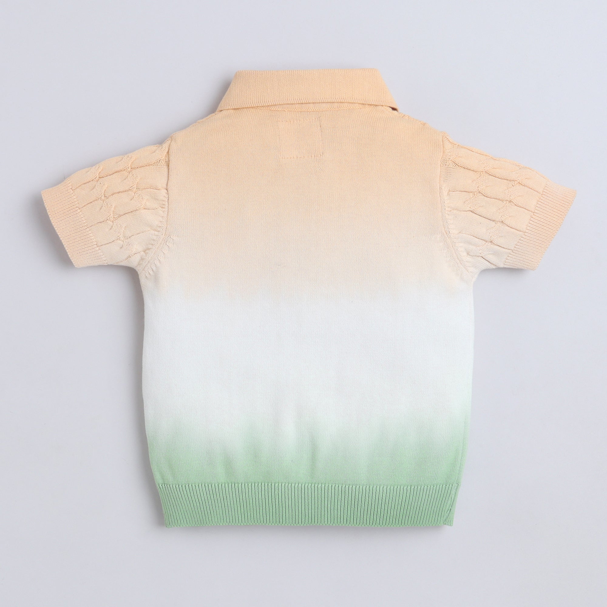 Boys Cable Knit Polo T-Shirt, Soft Cotton Half Sleeve Collar Tee for Boys, Casual Summer Wear