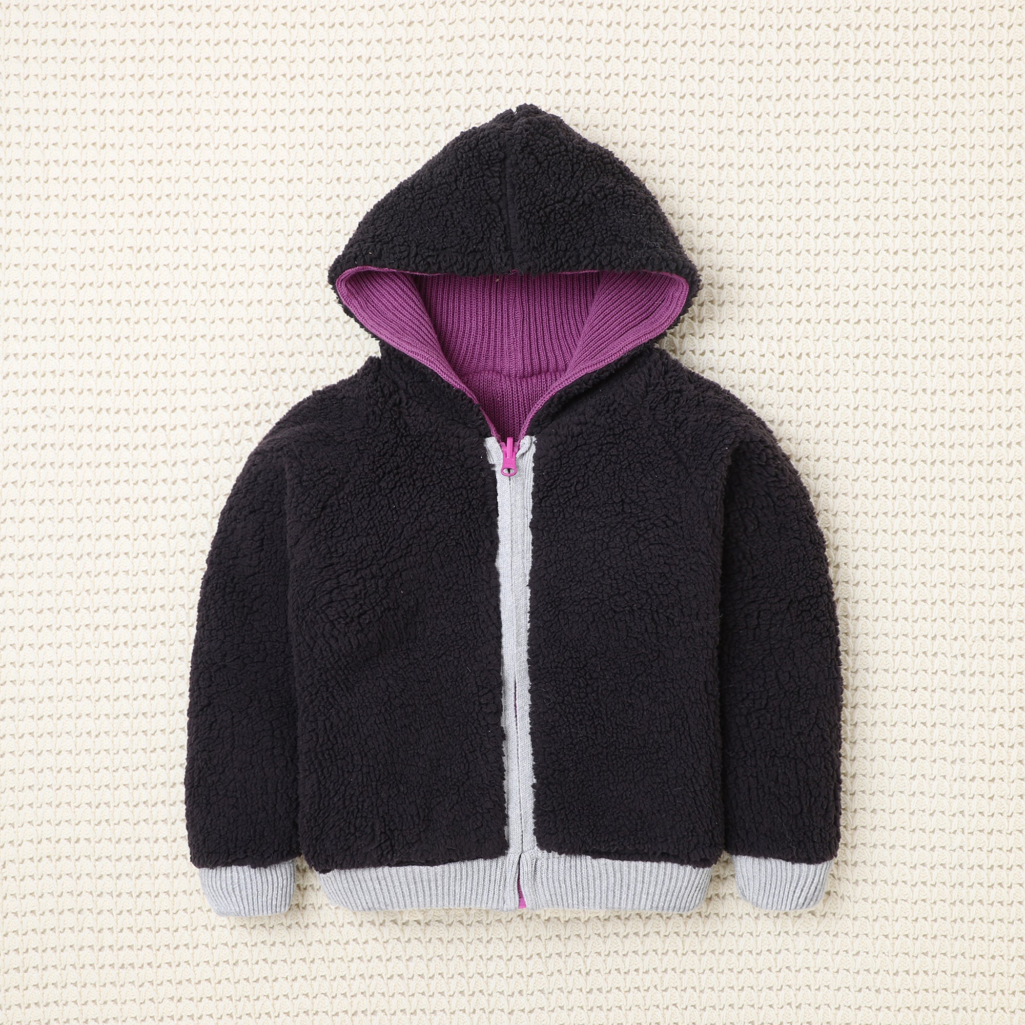Cozy Kids’ Knitted Zip-Up Hoodie – Warm Winter Sweater for Girls