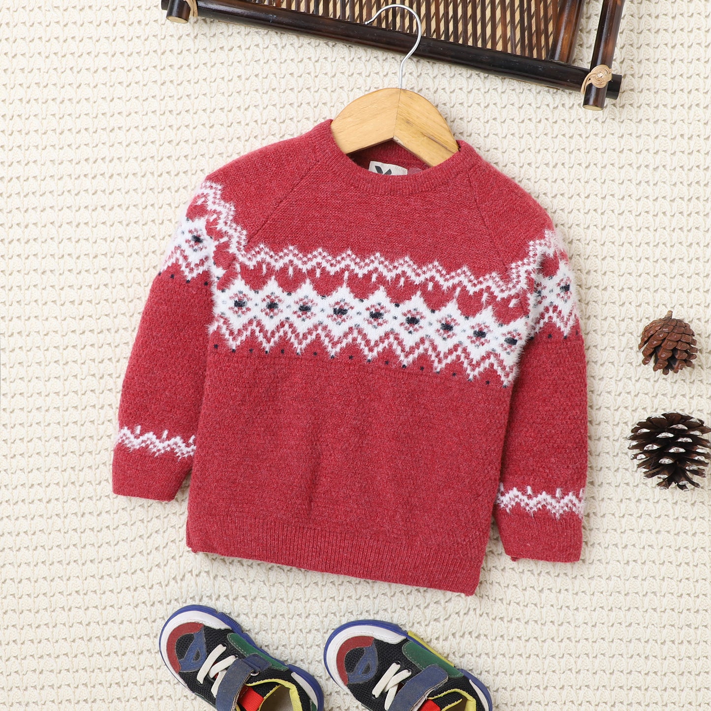 Yellow Apple-Warm Boys' Knit Sweater – Soft, Stylish & Comfortable Winter Wear