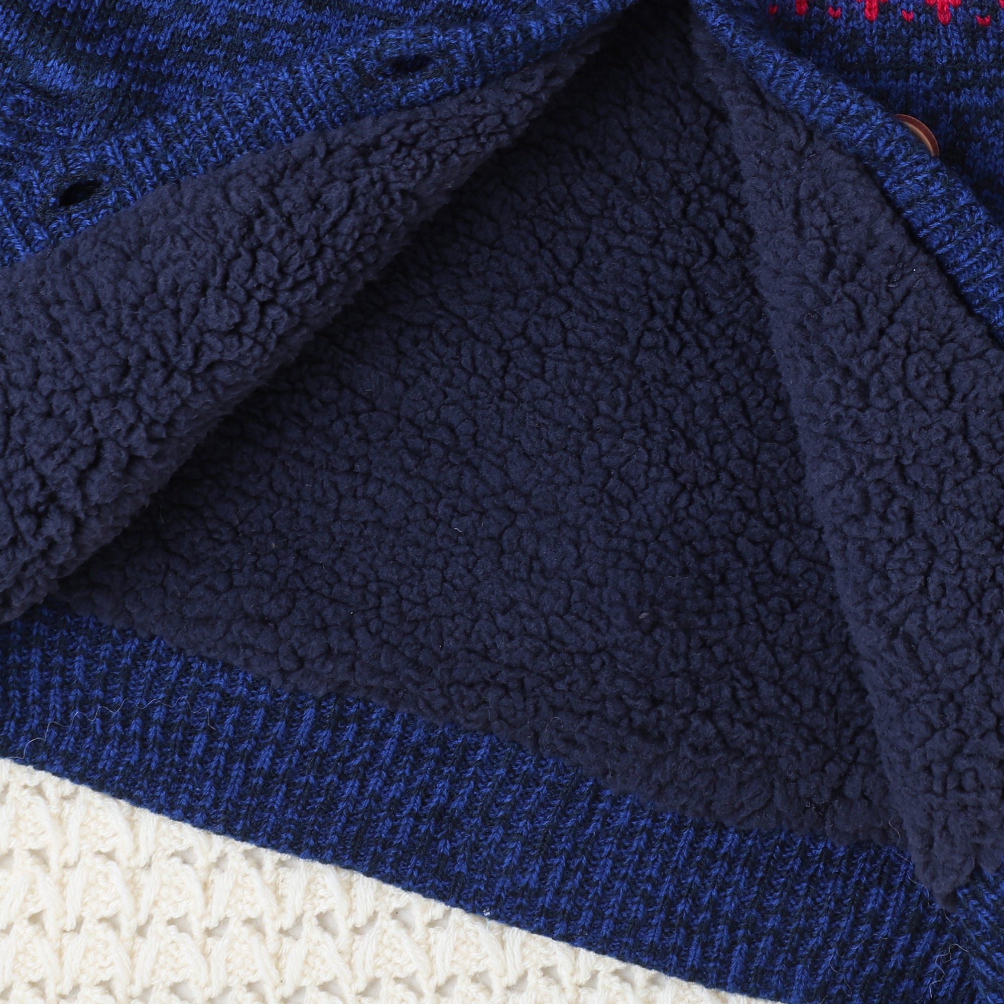 Knitted Hooded Sweater for Girls – Cozy Winter Cardigan with Pom-Poms & Nordic Pattern