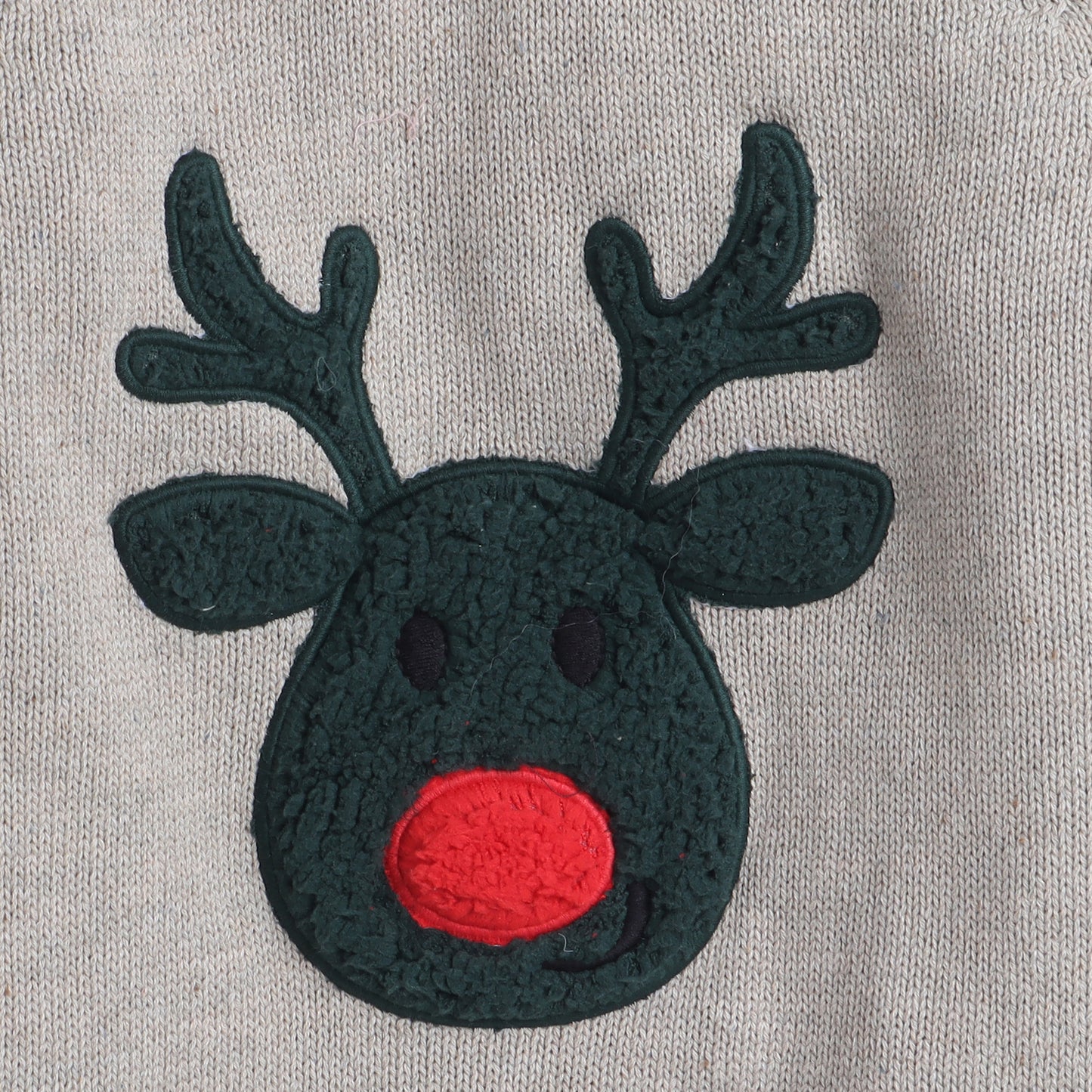 Yellow Apple-Girls Reindeer Christmas Sweater – Cute Winter Pullover with Festive Design & Red Nose