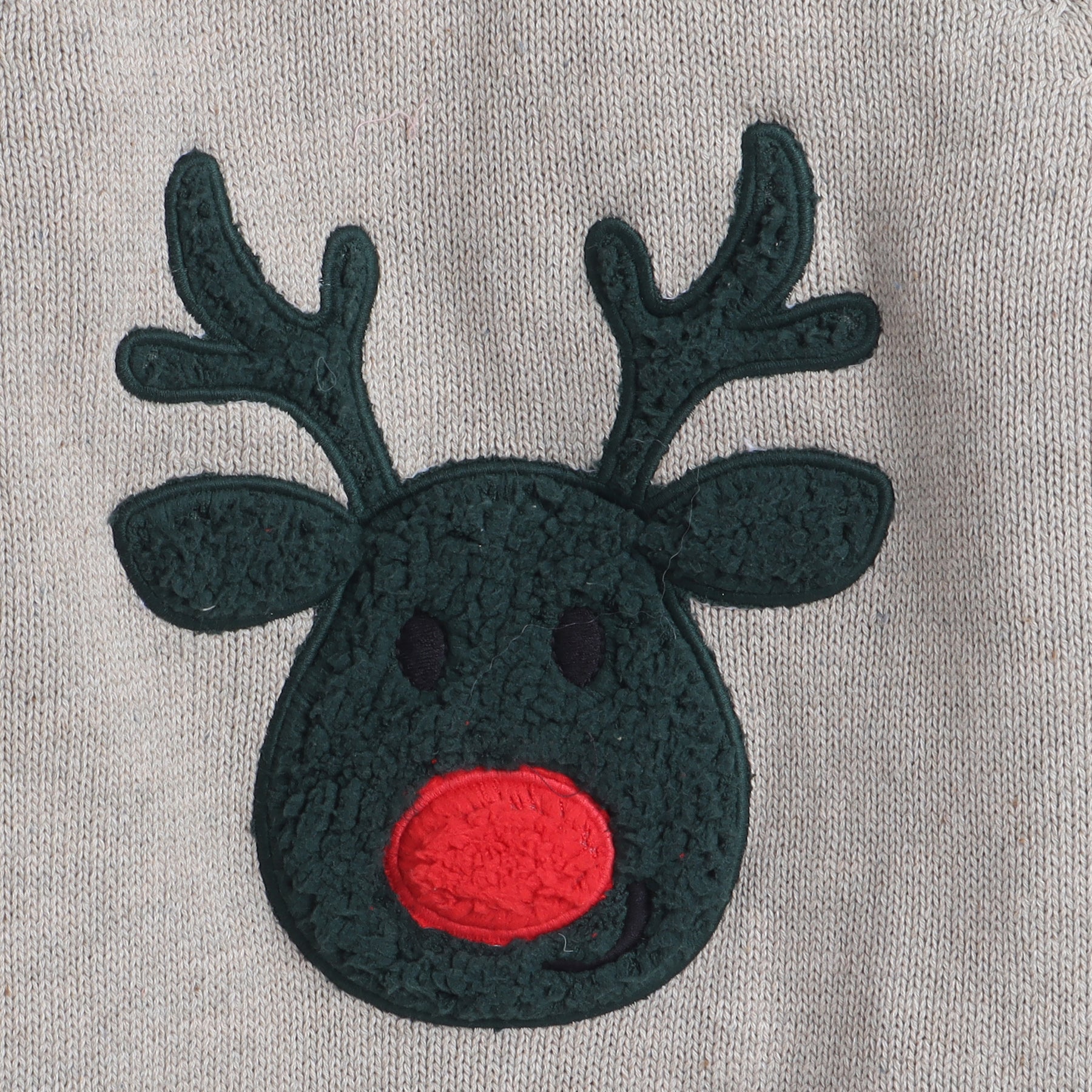Boys Reindeer Christmas Sweater – Cute Winter Pullover with Festive Design & Red Nose